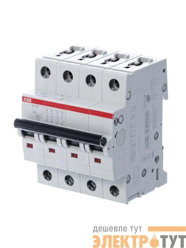Выключатель автоматический модульный 4п C 25А 6кА S204 C25 ABB 2CDS254001R0254