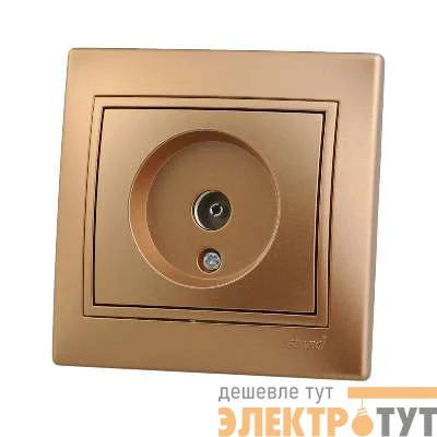 Розетка TV СП Мира оконечная метал. зол. Lezard 701-1313-130