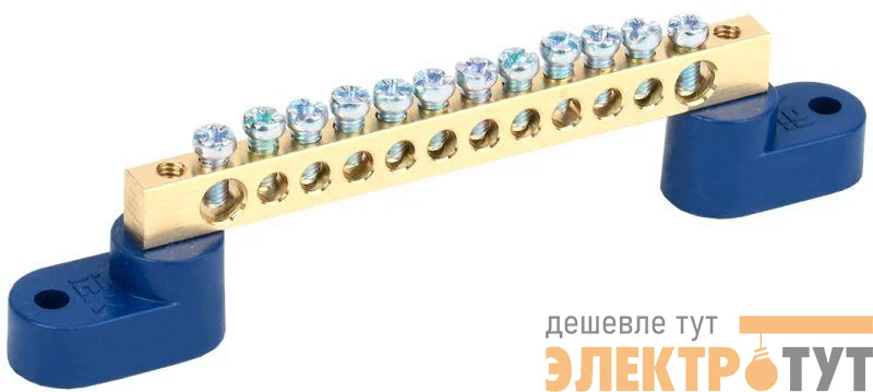 Шина нулевая ШНИ-6х9-12 У2-С на 2-х. угл. изол. IEK YNN10-69-12C2-K07