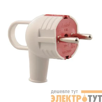 Вилка Accessories с заземл. с ручкой бел./красн. LEZARD 715-0201-602