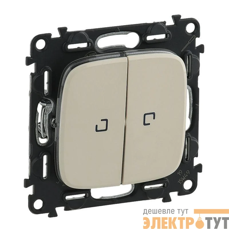 Механизм переключателя 2-кл. СП Valena Allure 10АХ IP20 250В с подсветкой с лиц. панелью сл. кость Leg 752809