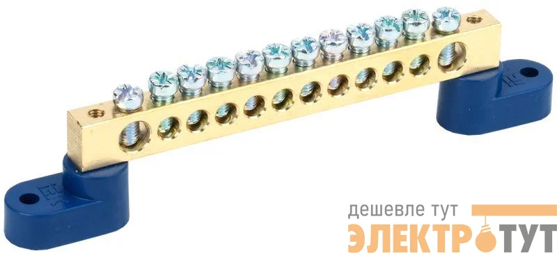 Шина нулевая ШНИ-8х12-12-У2-С на двух угловых изол. IEK YNN10-812-12C2-K07