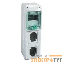Бокс ОП Kaedra 5мод. 2отв. сер. с прозр. дверью IP65 SchE 13178