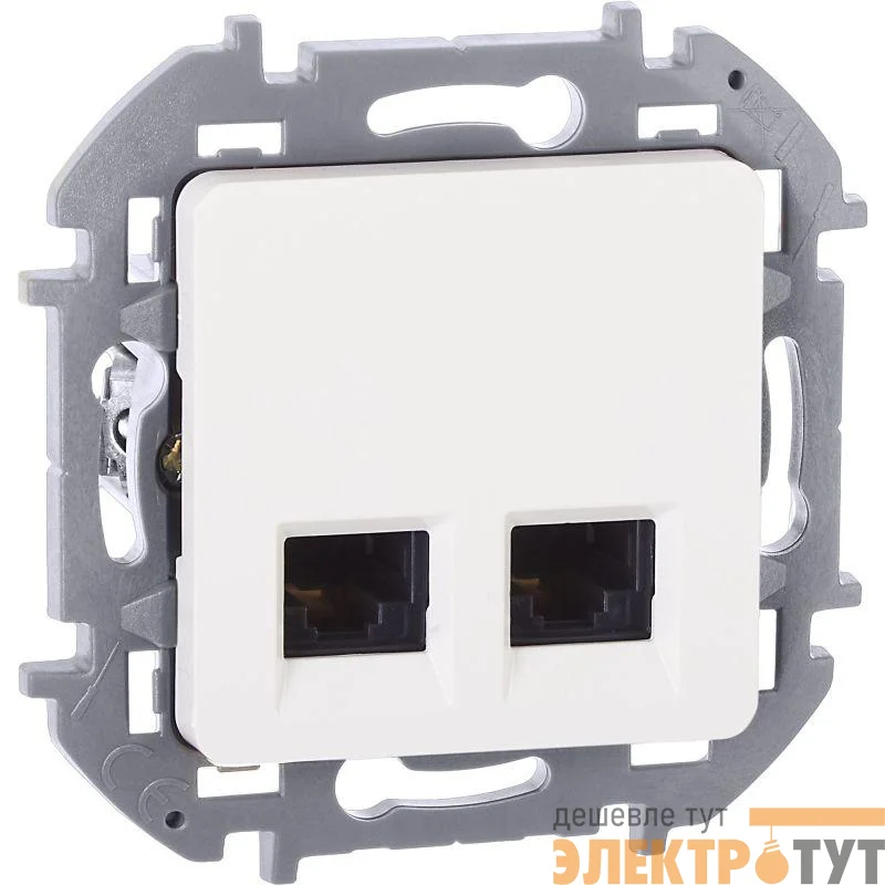 Розетка компьютерная 2-м Inspiria RJ45 кат.5E UTP бел. IEK 673835