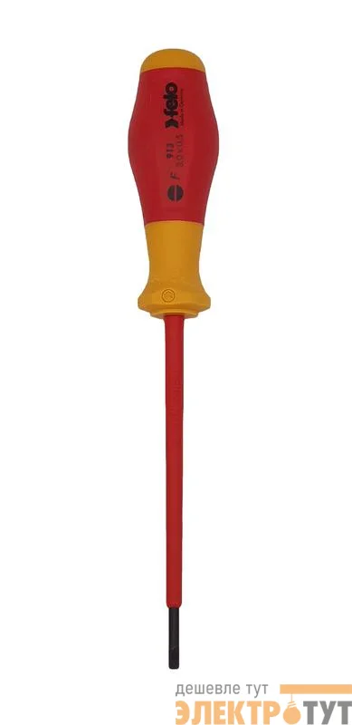 Отвертка диэлектрическая шлицевая SL3.0х0.5х100 Felo 91303090