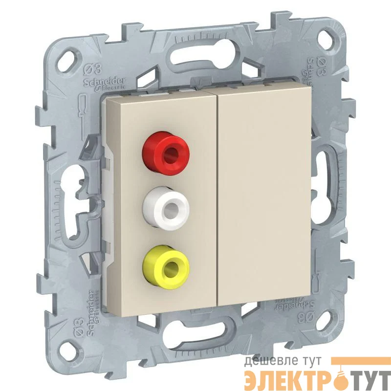 Механизм розетки UNICA NEW 3 RCA беж. SchE NU543144