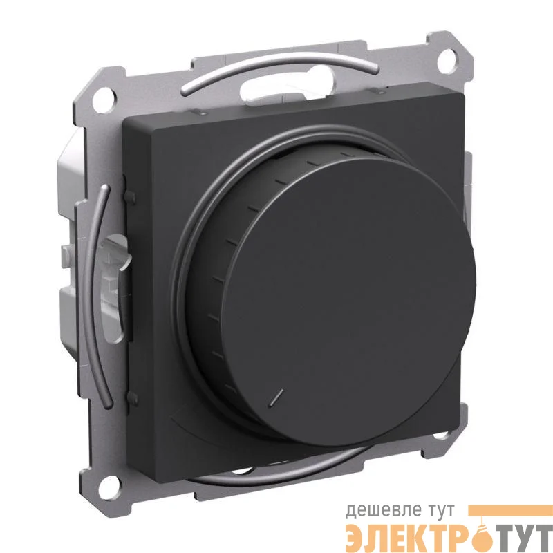 Светорегулятор (диммер) AtlasDesign повор-нажим LED RC 400Вт мех. базальт SE ATN001423