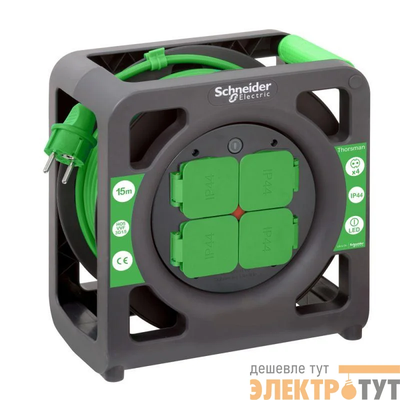 Удлинитель катушечный Thorsman 4х15м 3х1.5 IP44 SchE IMT33136