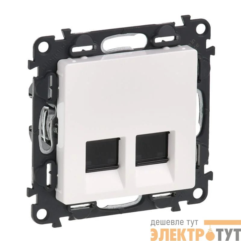 Механизм розетки комп. 2-м Valena Life RJ45 CAT.5E UTP с лицевой панелью бел. Leg 753441