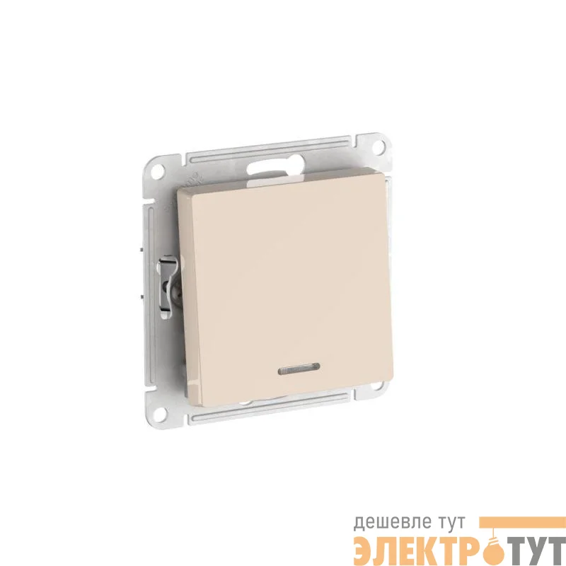 Переключатель 1-кл. AtlasDesign (сх. 6а) 10AX с подсветкой быстрозажим. клем. механизм беж. SE ATN000263S