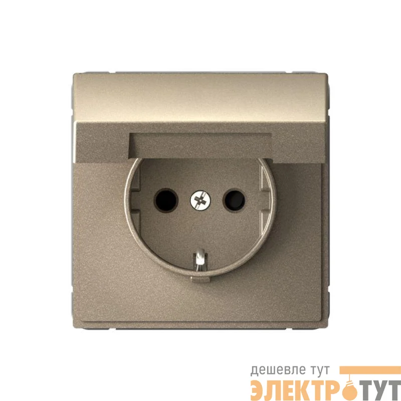 Розетка ArtGallery 16А IP20 с заземл. защ. шторки с крышкой механизм шампань SE GAL000546