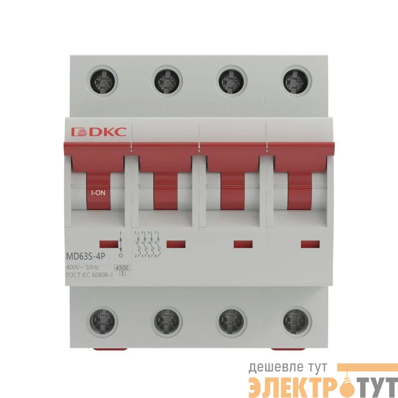 Выключатель автоматический модульный 4п D 25А 4.5кА YON max MD63S YON MD63S-4PD25