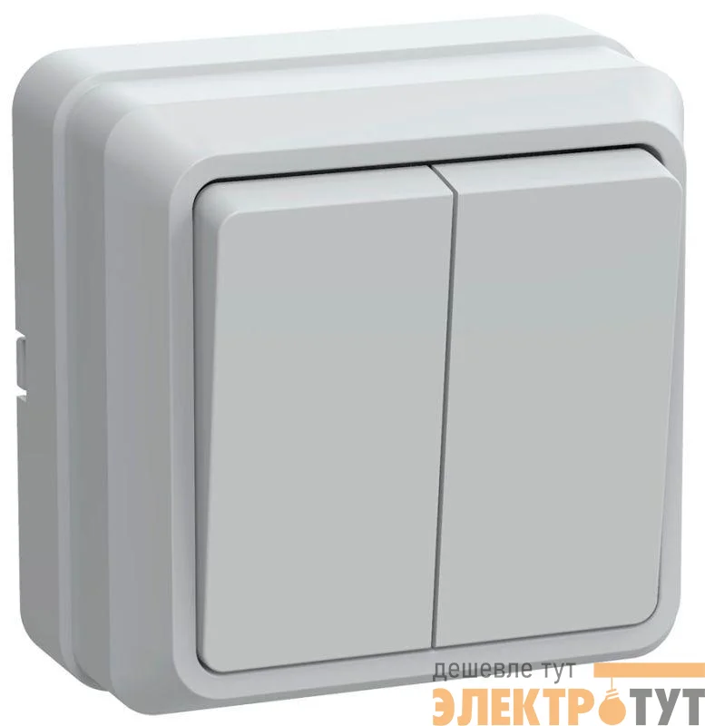 Выключатель 2-кл. ОП Октава 10А IP20 ВС20-2-0-ОБ 250В бел. IEK EVO20-K01-10-DC