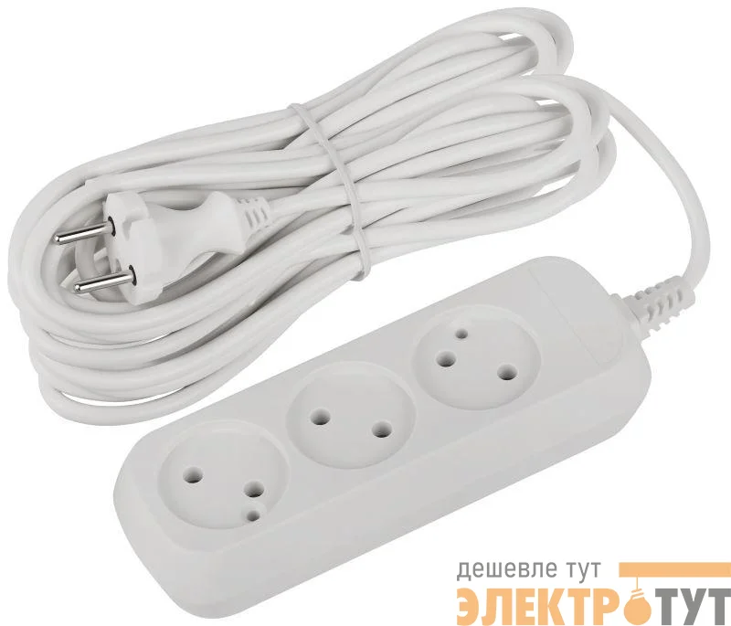 Удлинитель электрический UDL-10-370 Greenline 3 розетки без заземления 7м ПВС 2х1кв.мм Эра Б0065031