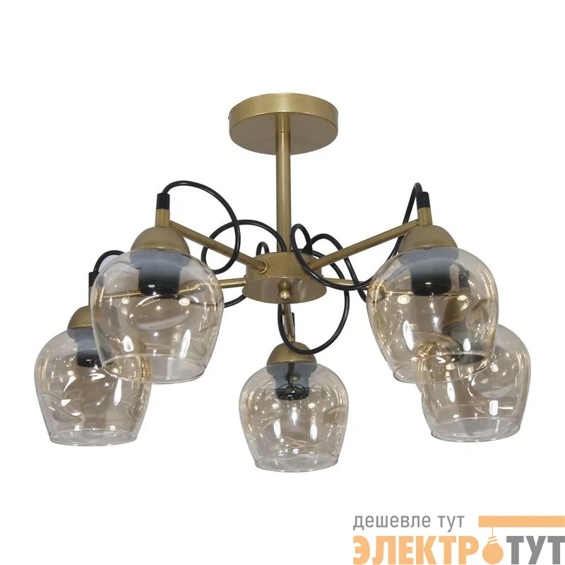 Светильник "Мирра" 151 (плафон 8268) НСБ 01-5х60-165 Е27 (ИМ) потолочный зол. Элетех 1005405272