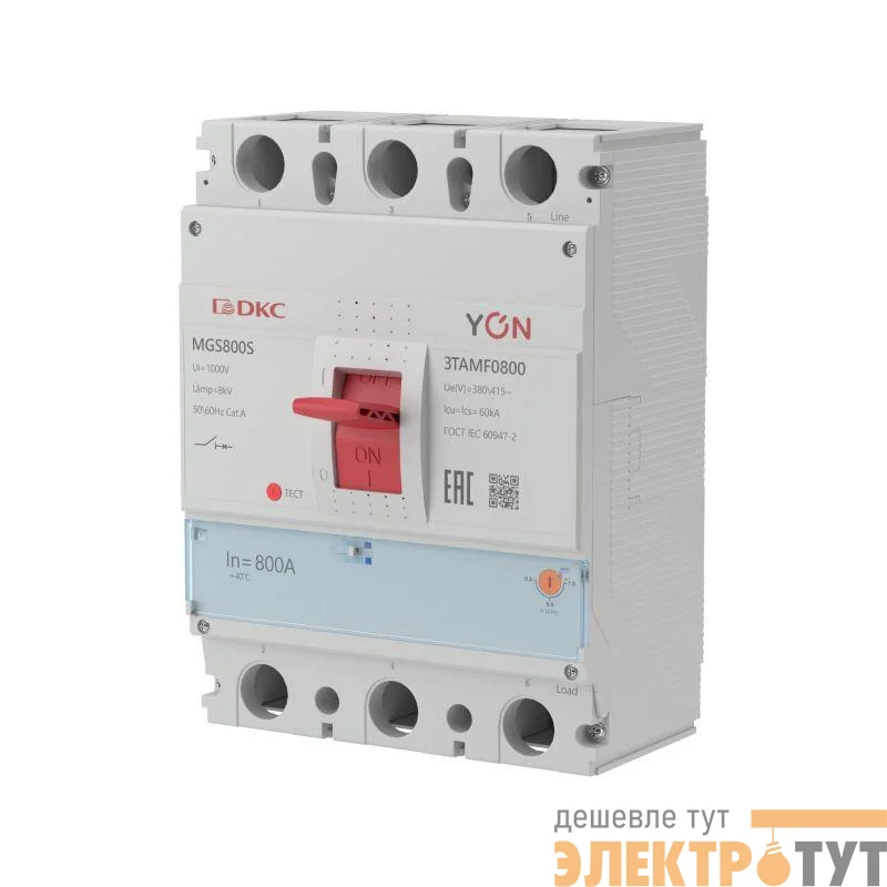 Выключатель автоматический MGS800 3P 640-800A 60kA YON MGS800S-3TAMF0800