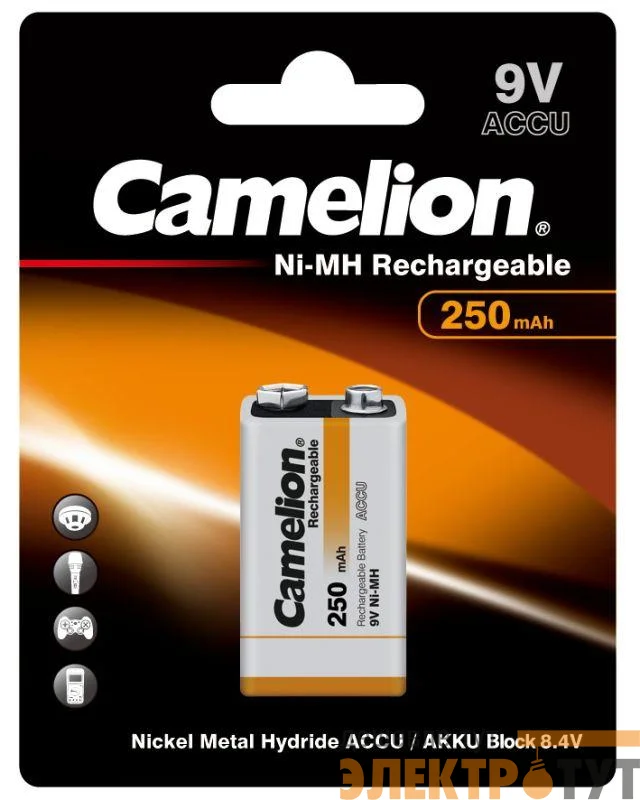 Аккумулятор 6F22 NI-MN 250мА.ч BP-1 (блист.1шт) Camelion 5014