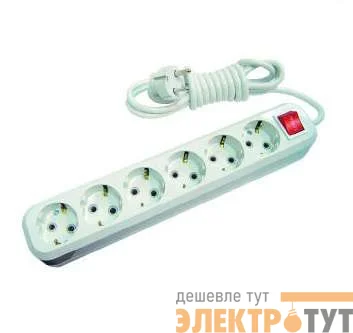 Удлинитель 6х3м с заземл. 16А IP20 с выкл. Makel MGP233