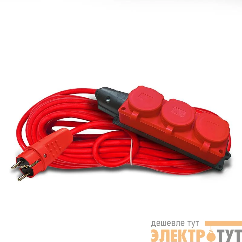 Удлинитель 3х40м с заземл. 16А IP44 3.5кВт КГ 3х1.5 с защ. крышкой АРКТИК морозостойкий DOMTOK 2602