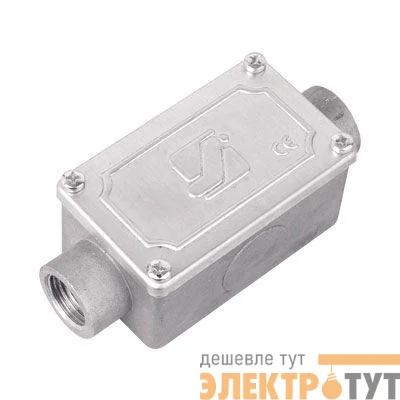 Коробка протяжная 118х51х42мм 2 ввода 180град. М25х1.5 IP55 алюм. DKC 6030-25
