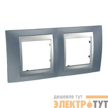 Рамка 2-м СП Unica Top грэй/алюм. SchE MGU66.004.097