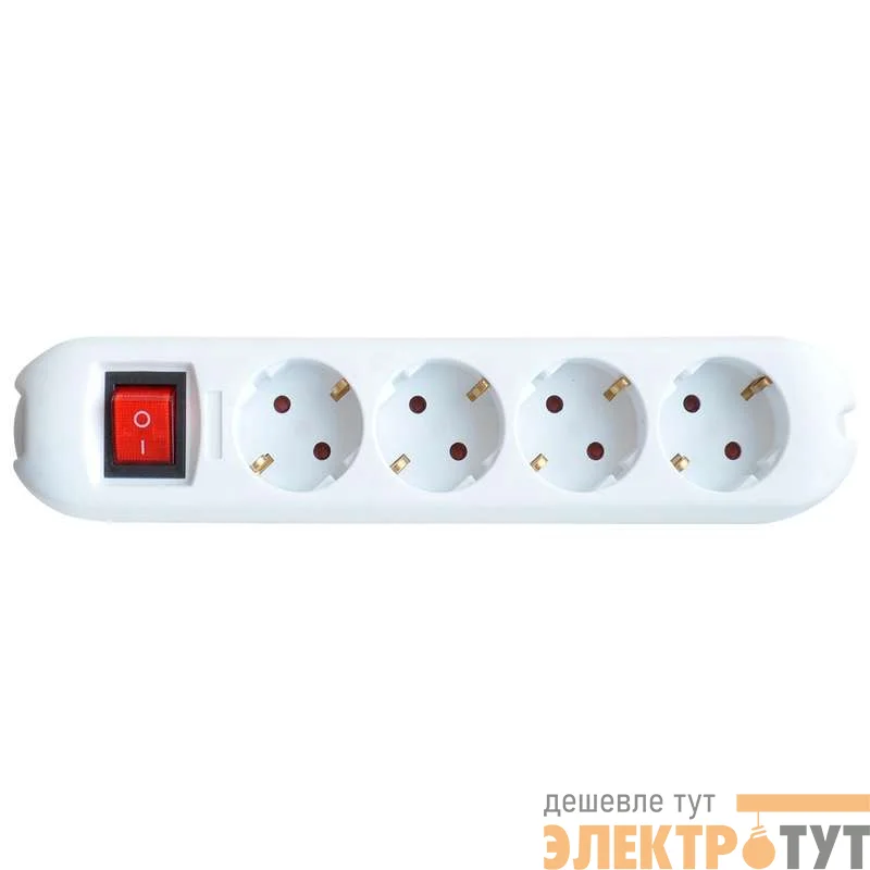 Колодка удлинителя 4GS-SMART 4-м с выкл. 5440 16А с заземл. IN HOME 4690612010496