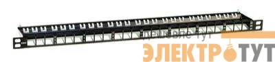 Патч-панель наборная экранированная 19дюйм 0.5U Keystone 24 порта DKC RNKPP2405BK