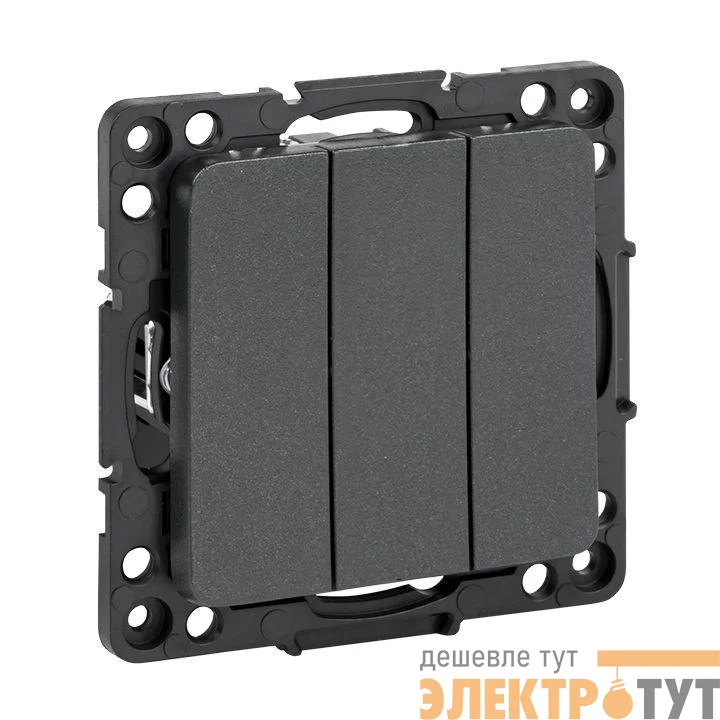 Выключатель 3-кл. Стокгольм 10А механизм черн. PROxima EKF EZV10-024-10