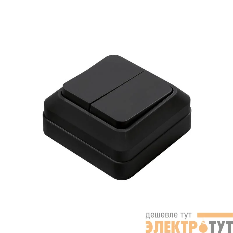 Выключатель 2-кл. BOLLETO накладной 7023B черн. IN HOME 4690612061023