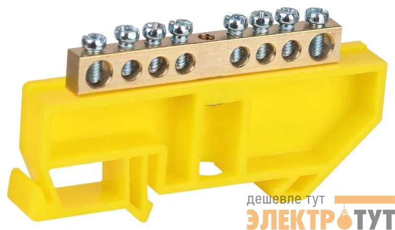 Шина PE земля на DIN-изоляторе ШНИ-6х9-8-Д NO-224-89 желт. Эра Б0062959
