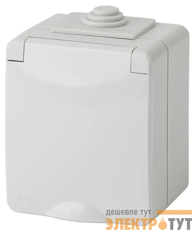 Розетка ОП 2P+E 11-2602-03 16А-250В с защ. шторками IP65 сер. ЭРА Б0035990