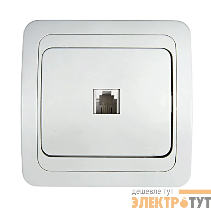 Розетка телефонная 1-м СП Classico 2034 16А IP20 бел. ASD / IN HOME 4690612000404