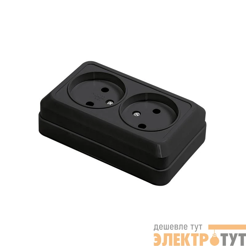 Розетка 2-м BOLLETO накладная 7102B черн. IN HOME 4690612061054