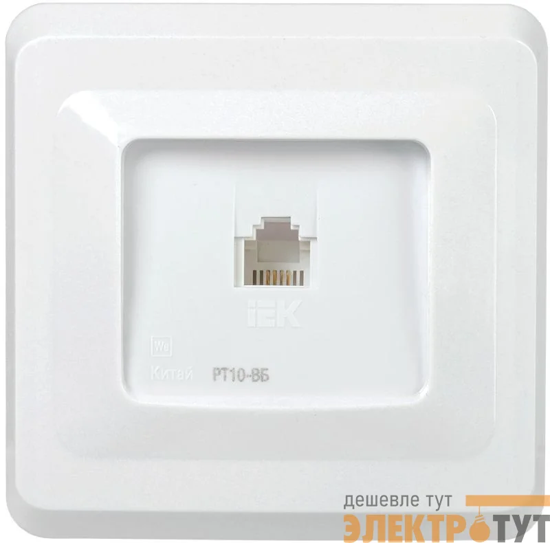 Розетка телефонная 1-м СП Вега РТ10-ВБ RJ11 бел. GENERICA ETV10-K01-DM