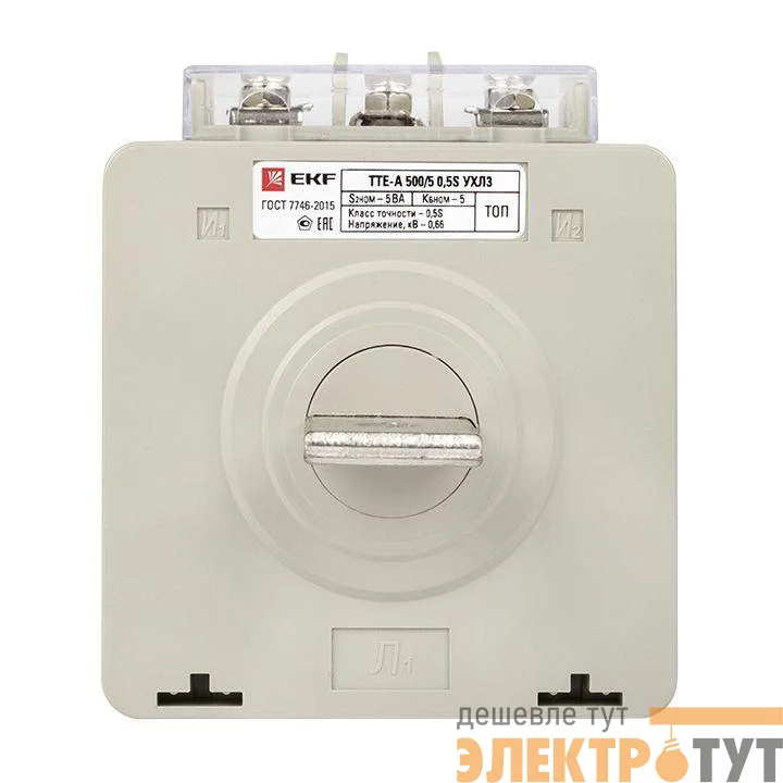 Трансформатор тока ТТЕ-А 500/5А кл. точн. 0.5S с клеммой напряжения PROxima EKF tte-S-500-0.5S