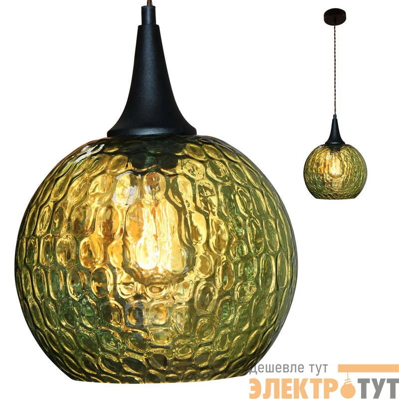 Светильник НСБ 72-60 "Винтаж" 245 М56 прозрач. зел./шнур витой корич. (инд.упак.) Элетех 1005404198