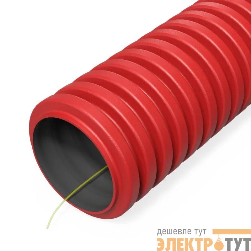 Труба гофрированная двустенная ПНД гибкая d32мм SN34 450 красн. (уп.20м) Промрукав PR15.0266
