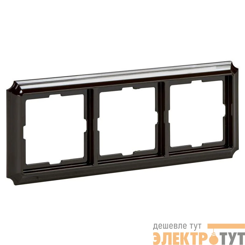 Рамка 3-м Merten антик пластик. корич. SchE MTN4030-4715