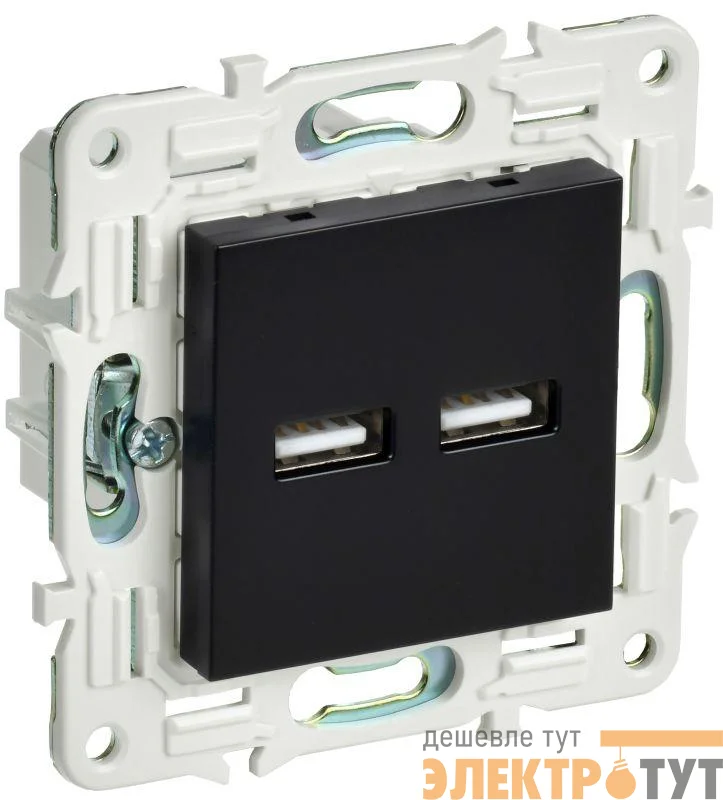 Розетка USB A+A 3.1А SKANDY SK-R15Bl черн. IEK SK-U21-D31-K02