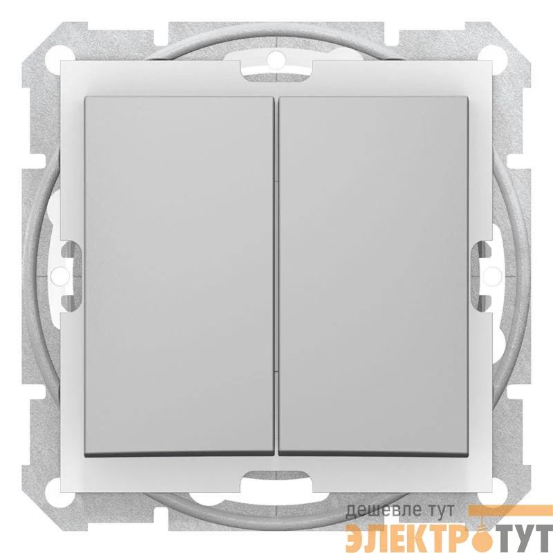 Выключатель 2-кл. СП Sedna 10А IP44 (сх. 5) 250В алюм. SchE SDN0300460