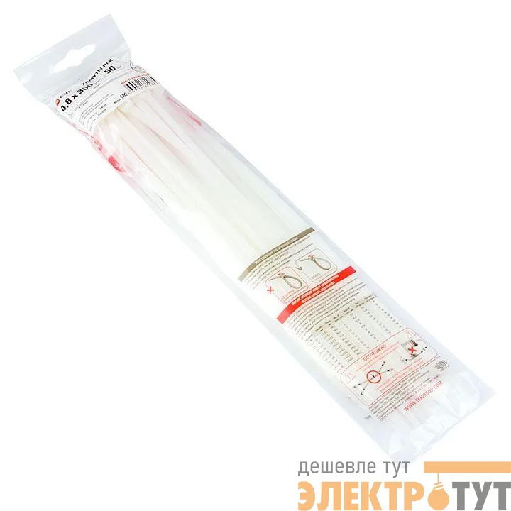 Хомут P6.6 4.8х300 FlexLock стандартный бел. (уп.100шт) PROxima EKF plc-fl-ctsw-4.8x300