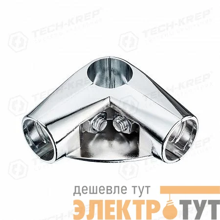 Соединитель 3-х труб угловой с площадкой для полки хром (уп.1шт) Tech-Krep/Zitar 127445