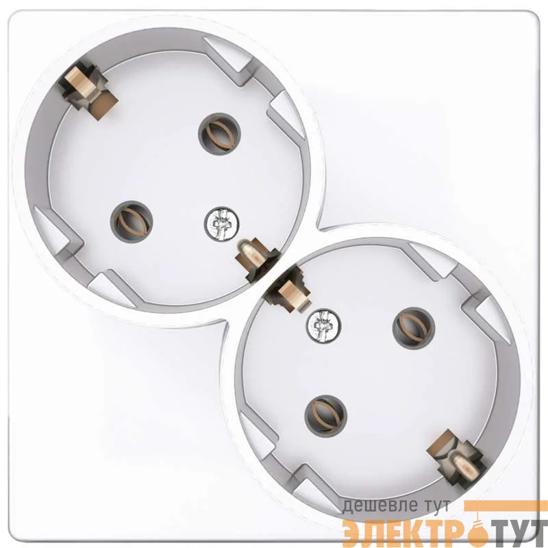 Розетка 2-м СП Simon 24 16А IP20 2х2P+E Schuko без защ. шторок механизм бел. Simon 2450459-030