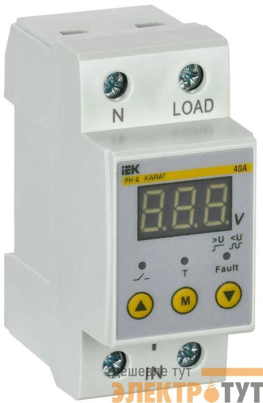 Реле напряжения РН-д 1ф 36мм 40А KARAT IEK IVR21-1-40