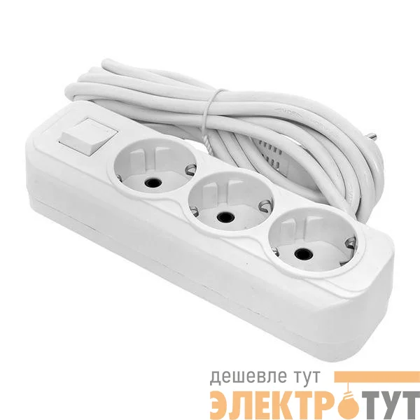 Удлинитель 3х5м с заземл. 16А IP20 Эксперт 3.0кВт с выкл. ПВС 3х1 PROxima EKF UBA16-310-3-05i