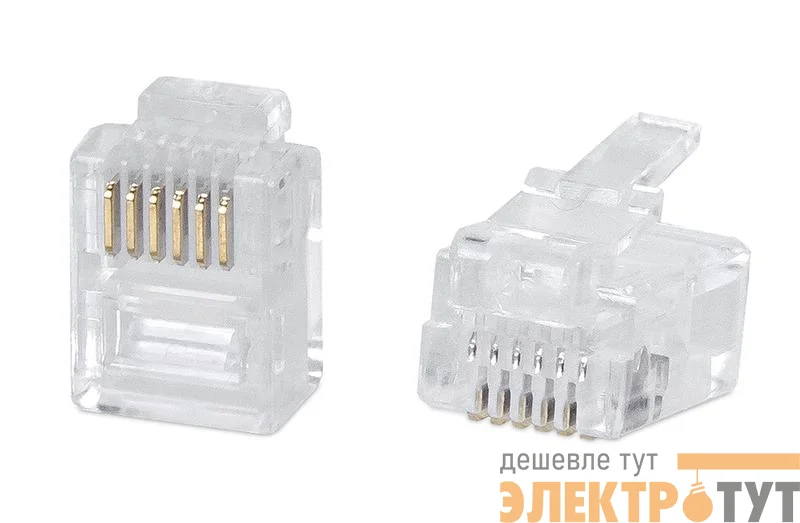 Коннектор телефонный RJ-12 6P6C Cabeus 7126c