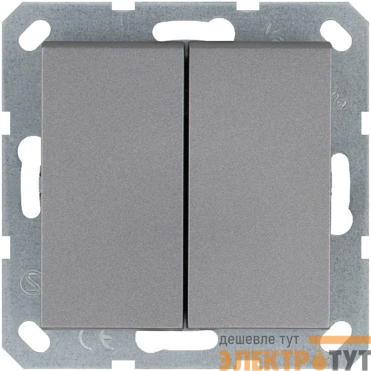 Кнопка 2-кл. 10А IP20 с переключающим контактом механизм алюм. Jasmart G3020S