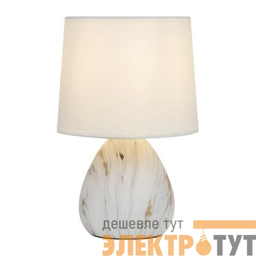 Лампа настольная Damaris D7037-501 1хE14 40Вт керамика бел. с золотом с абажуром Rivoli Б0053457