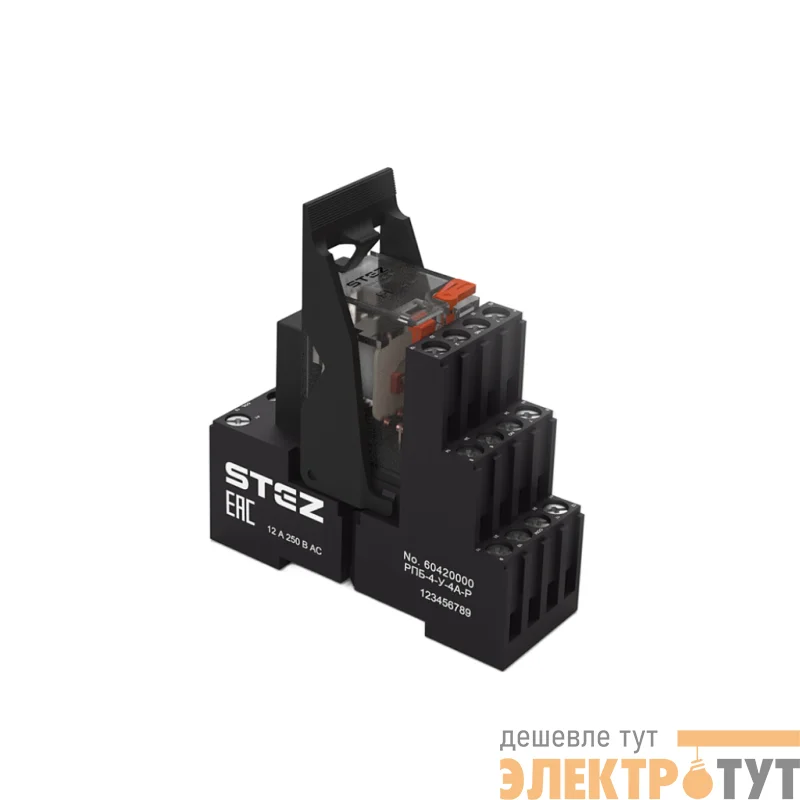 Реле в сборе 220DС резистор 4 контакта РПМ-4-220D-4AR/S СТЭЗ 60410006