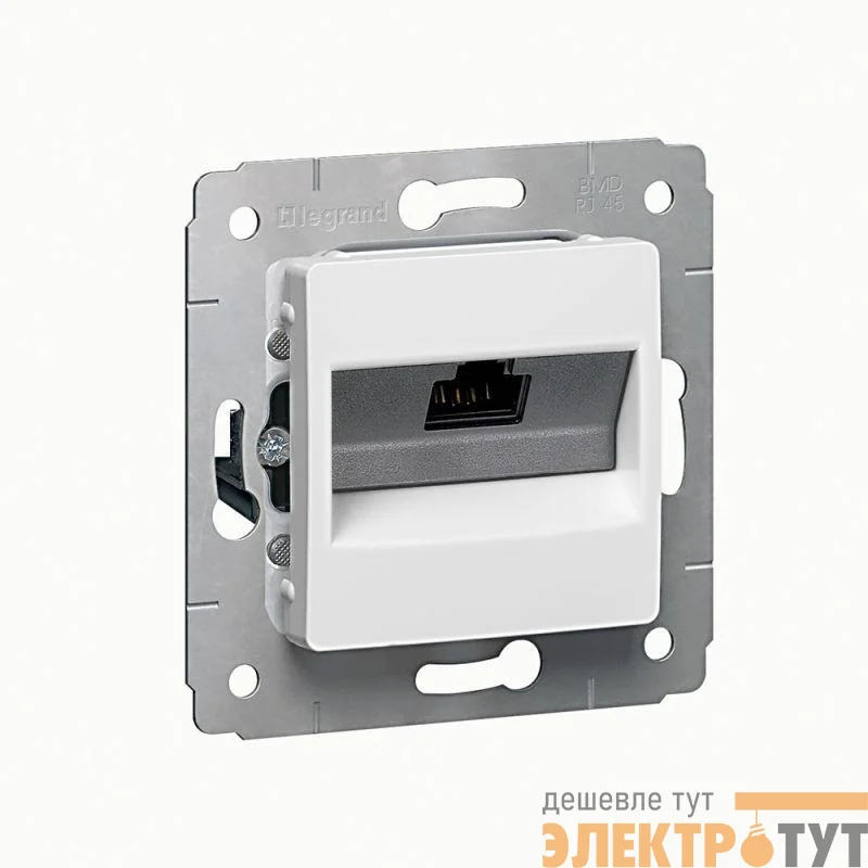 Механизм розетки комп. 1-м СП Cariva RJ45 CAT.6E бел. Leg 773641